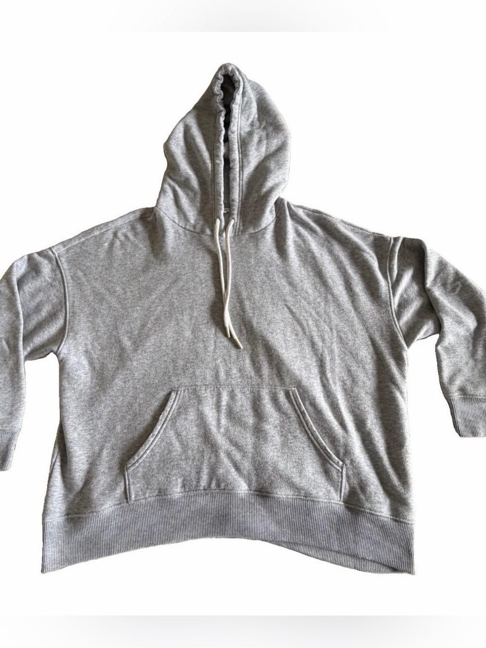 Aerie Hoodie Womens M Gray Fleece Pullover Crew Neck Kangaroo Pocket Lounge Cozy